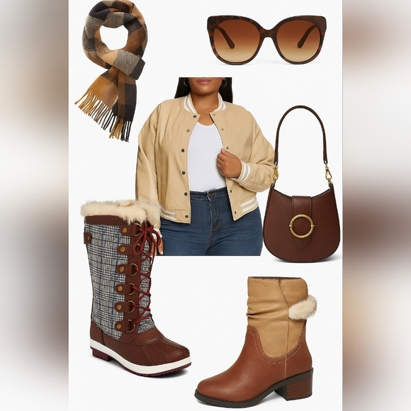 ☆Faux Leather Khaki Varsity Bomber Jacket☆ - Picture 1 of 2